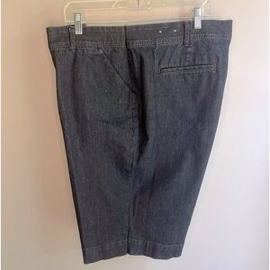 CJ Banks Size 24W Dark Blue Denim Bermuda Shorts Waist 44”
